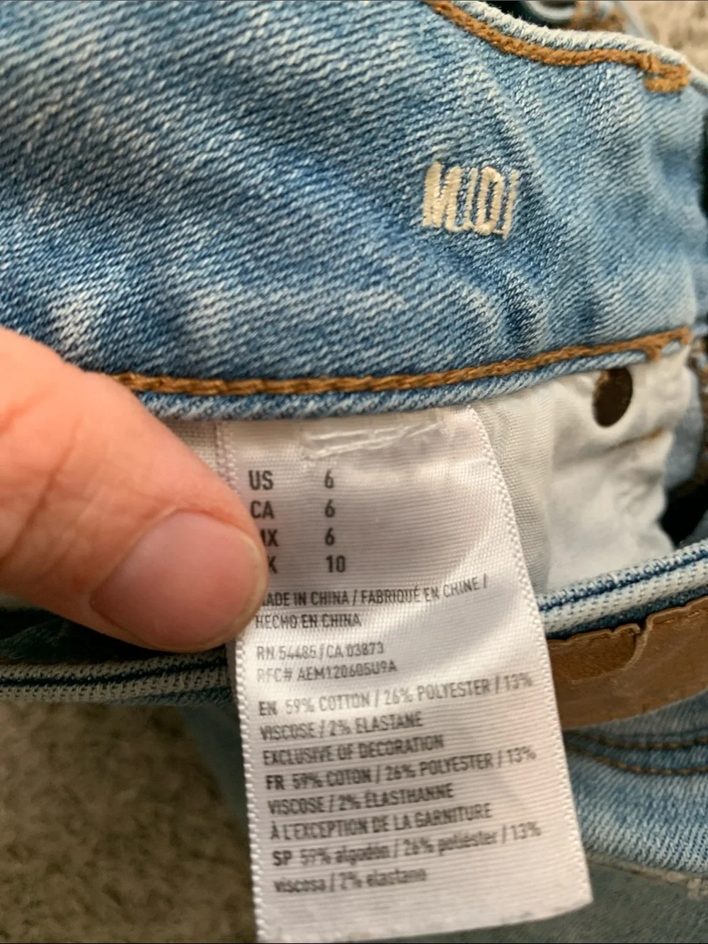 American Eagle Super Super Stretch Light Blue Denim Midi Shorts